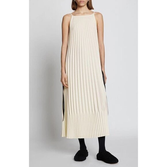 Proenza Schouler White Label Pleated Sleeveless Dress White Womens Size 6 - Picture 1 of 12